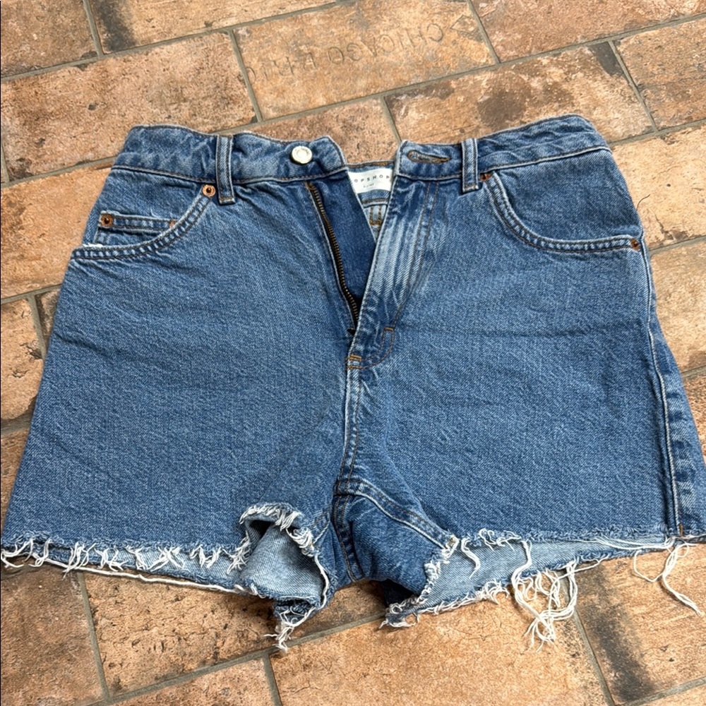 Topshop Distressed Denim Jean Shorts